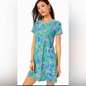 Like new Lilly Pulitzer Blue and Green Tropical Cody Dress Size small!